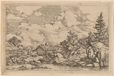 Tři kozy u řeky, pravděpodobně c. 16451656.