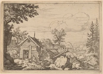 Dva muži ve dveřích chaty, pravděpodobně c. 16451656.
