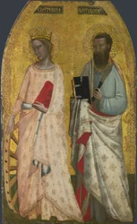 Svatá Kateřina a Bartoloměj, asi 1350