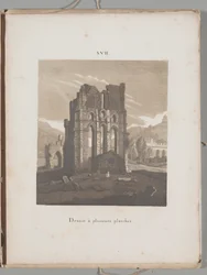 Umění litografie: Zřícenina italského kostela, deska XVII