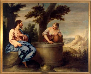 Kristus a Samaritán. Obraz Cano Alonso (1601-1667), ec. esp.