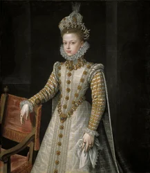 Isabella Claire Eugenie Rakouska - Infanta Isabel Clara Eugenia (1566-1633) od Sancheze Coello, Alonso (1531-1588)