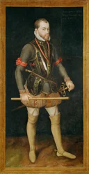 Král Felipe II., syn císaře Karla V. a španělský král ... (malba na plátně)