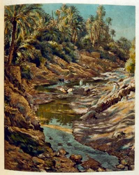Dinetova ilustrace z knihy "Mirages" Scény z arabského života. 1906. Knihu Mirages, Scenes De La Vie Arab ilustroval Etienne Dinet s komentářem Silmana Ben Ibrahima Bamera. Nasreddine Dinet se narodil jako Alphonse-Etienne Dinet; (1861-1929) byl fren