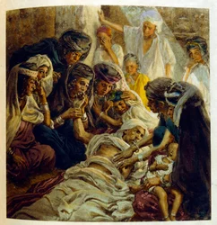 Dinetova ilustrace z knihy "Mirages" Scény z arabského života. 1906. Knihu Mirages, Scenes De La Vie Arab ilustroval Etienne Dinet s komentářem Silmana Ben Ibrahima Bamera. Nasreddine Dinet se narodil jako Alphonse-Etienne Dinet; (1861-1929) byl fren