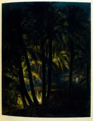 Dinetova ilustrace z knihy "Mirages" Scény z arabského života. 1906. Knihu Mirages, Scenes De La Vie Arab ilustroval Etienne Dinet s komentářem Silmana Ben Ibrahima Bamera. Nasreddine Dinet se narodil jako Alphonse-Etienne Dinet; (1861-1929) byl fren