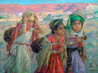 Mladé dívky nesoucí vodu, c1881-1926