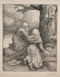 Poklona před stromem Larbre de salut.