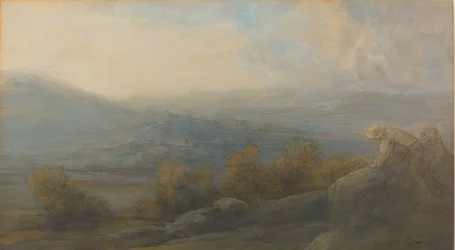 Horská krajina se dvěma postavami vpravo, 1905.