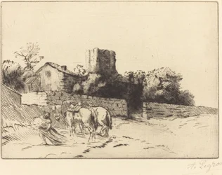 Stěna fary Le mur du presbytere.