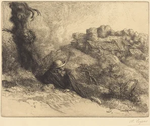 Pohled na zámek (Château des Revenants)