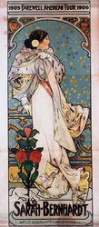 Plakát k Farewell American Tour Sarah Bernhardtové, 1905-1906, kolem roku 1905