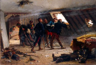 Scéna z francouzsko-pruské války, 1875.