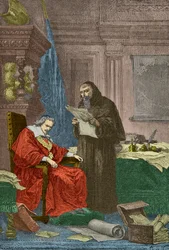 Setkání Richelieu a otce Josefa (rytina)