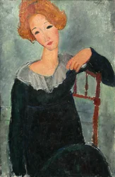 Žena s červenými vlasy, 1917.