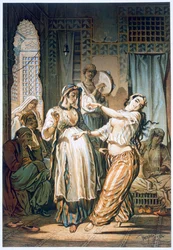 Egyptská břišní tanečnice, Káhira, 1862