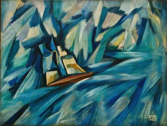 Plachetnice, kolem roku 1914 (olej na plátně)