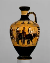 Terakotový lekythos, asi 550-530 př. n. l. (terakota)