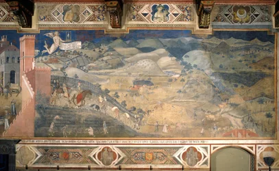 Účinky dobré vlády na venkově. Cyklus fresek Alegorie dobré a špatné vlády, 1338-1339