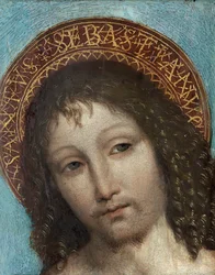 Svatý Šebestián - Obraz od Ambrogia Stefani da Fossano, dit il Bergognone nebo Borgognone (Le Bouguignon) (1453-1523), olej na dřevě (23x18 cm) - Svatý Šebestián, Olej na dřevě od Ambrogia Bergognone, konec 15.-začátek 16. století - Soukromá sbírka