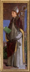 Svatý Hugh z Grenoblu (nebo Hugh z Chateauneuf) (1053-1132), předvečer Grenoblu Obraz od Ambrogia da Fossano dit il Bergognone (1481-1522) Cathedrale Saint Just, Susa, Turín