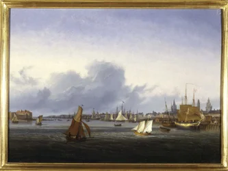 Přístav Calais od Louis Garneray, sd. kolem 1820, Olej na plátně, V. 0,330; L. 0,460. CCIP Sb.