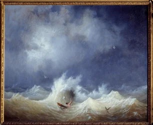 Vrak lodi Obraz od Ambroise Louis Garneray (1783-1857) Brest 19. století, Musee des Beaux Arts