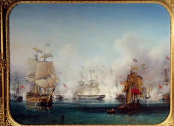 Řecká válka za nezávislost: pohled na námořní bitvu u Navarina dne 20/10/1827, 1827