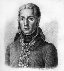 Jean Victor (Jean-Victor) Moreau (1763-1813), francouzský generál. v „Portréty francouzských generálů po vítězstvích a výbojích Francouzů““. Vyryl Ambroise Tardieu v roce 1818. Sbírka Stella.