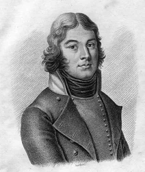 Portrét generála Lazare Louis Hoche (1768-1797) - v „“ Portréty francouzských generálů po vítězstvích a výbojích Francouzů““. Vyryl Ambroise Tardieu v roce 1818. Sbírka Stella.