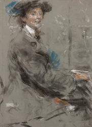 Dame Ethel Smyth (pastel na šedém papíře)