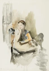 Helen, 1917 (tužka, štětec a wc na papíře)