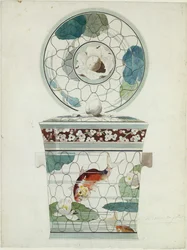 Design pro zakryté jídlo v servisu Filet Fish Net Ware..., 1875-85.