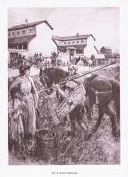 Na poště, ilustrace z The Roman Soldier, 1928