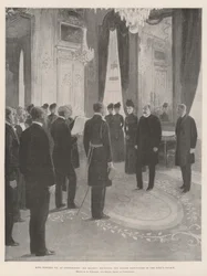 Král Edward VII v Kodani, Jeho Veličenstvo přijímá dánskou deputaci v Králově paláci