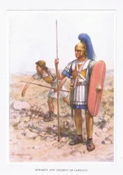 Rorarius a Triarius u Camillus, ilustrace z The Roman Soldier, 1928