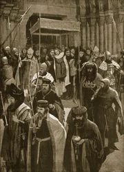 Odchod po korunovaci Richarda II., předvečer svátku svatého Kenelma, 16. července 1377, z „The Illustrated London News“, 1902