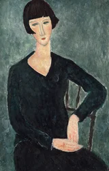 Sedící žena v modrých šatech, 1918-1919