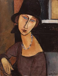 Jeanne Hebuterne v klobouku, 1917