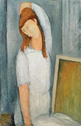 Portrét Jeanne Hebuterne (1898-1920) s levou paží za hlavou