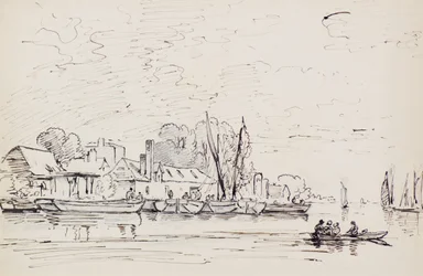 A River Scene with Barges, c.1803 (pero)