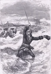 Wolfe přistání v Louisburgu, ilustrace z Cassells History of the United States vydané Cassell, Petter & Galpin, kolem roku 1900 (litho)