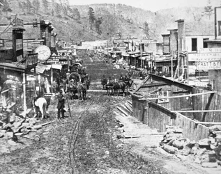 Deadwood, Dakota Territory, cca 1877 (černobílá fotografie)