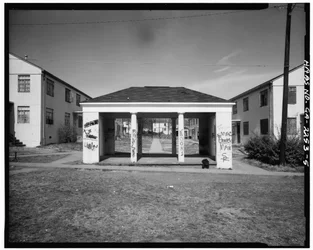 John Hope Homes (Veřejné bydlení), ohraničené Larkinem, Dora, Spelman Streets & Lane, Atlanta, Fulton County, GA (č/b foto)