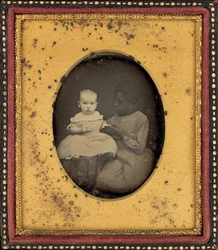 Portrét dítěte a mladé ženy, cca. 1850 (foto)