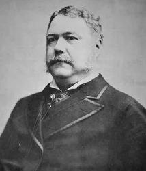 Prezident Chester A. Arthur (1829-86) (černobílá fotografie)