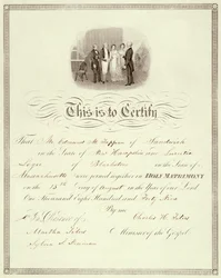 Oddací list z roku 1849