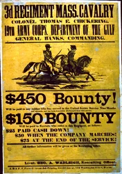 Náborový plakát pro 3. pluk, Massachusetts Cavalry, 1863-65