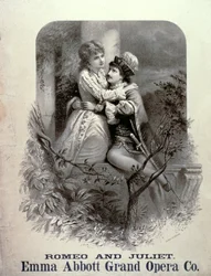 Reklama na Romeo a Julii, v hlavní roli Emma Abbott, Grand Opera Company