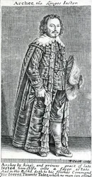 Archee, královský šašek, portrét Archibalda Armstronga, od Thomase Cecilla, 1639-1640